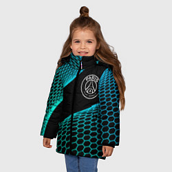 Куртка зимняя для девочки PSG football net, цвет: 3D-черный — фото 2
