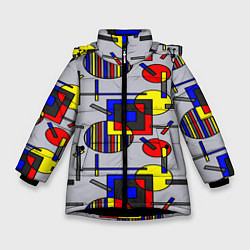 Зимняя куртка для девочки Rectangular abstraction