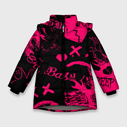 Зимняя куртка для девочки Lil peep pink steel rap