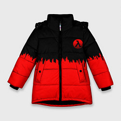 Куртка зимняя для девочки Half life logo pattern steel, цвет: 3D-черный