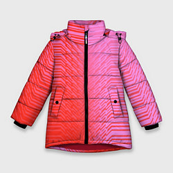 Зимняя куртка для девочки Красные градиентные линии