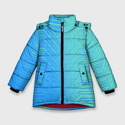 Зимняя куртка для девочки Голубые градиентные линии
