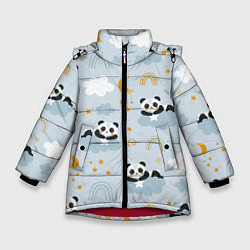 Зимняя куртка для девочки Панда на облаках