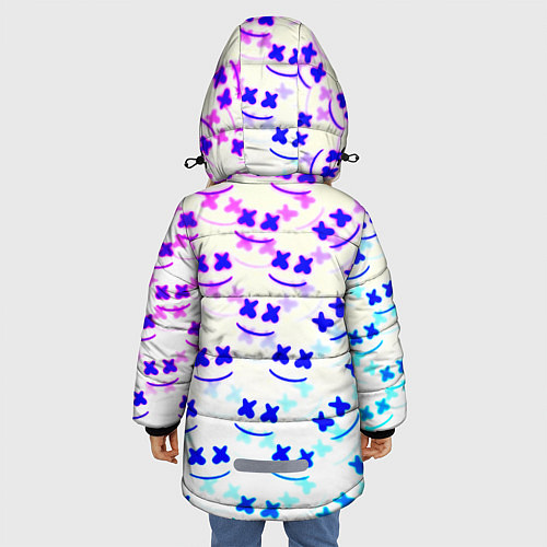 Зимняя куртка для девочки Marshmello pattern neon / 3D-Красный – фото 4