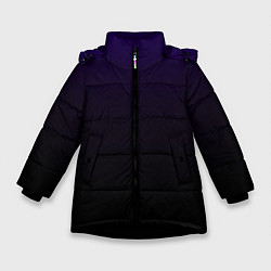 Куртка зимняя для девочки Фиолетово-чёрный тёмный градиент, цвет: 3D-черный