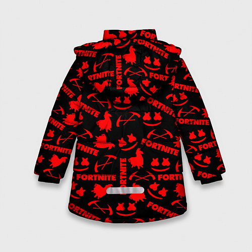 Зимняя куртка для девочки Fortnite pattern logo marshmello / 3D-Светло-серый – фото 2