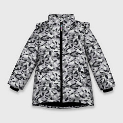 Зимняя куртка для девочки Пикселированный городской серый камуфляж
