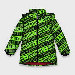 Куртка зимняя для девочки Juventus green pattern sport, цвет: 3D-красный