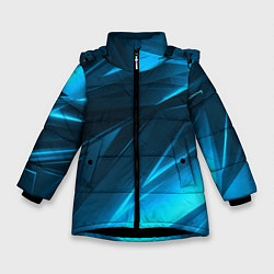 Куртка зимняя для девочки Geometry stripes neon color, цвет: 3D-черный