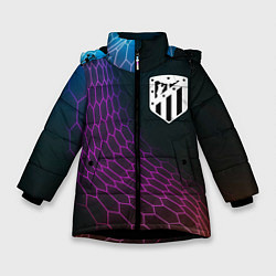 Зимняя куртка для девочки Atletico Madrid футбольная сетка