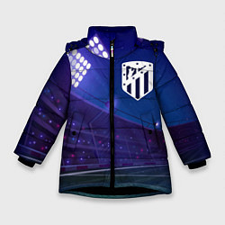 Куртка зимняя для девочки Atletico Madrid ночное поле, цвет: 3D-черный