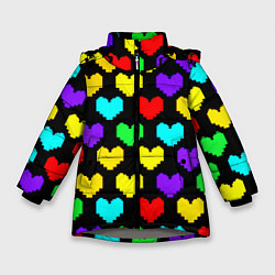 Куртка зимняя для девочки Undertale heart pattern, цвет: 3D-светло-серый