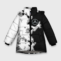 Куртка зимняя для девочки Mercedes benz sport germany steel, цвет: 3D-светло-серый