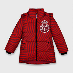 Куртка зимняя для девочки Real Madrid отпечатки, цвет: 3D-красный