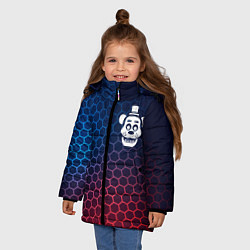 Куртка зимняя для девочки FNAF неоновые соты, цвет: 3D-черный — фото 2