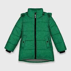 Зимняя куртка для девочки Текстура зелёный однотонный
