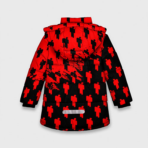 Зимняя куртка для девочки Billie Eilish pattern music steel / 3D-Черный – фото 2