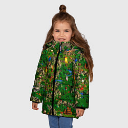 Куртка зимняя для девочки Карта из Героев 3, цвет: 3D-светло-серый — фото 2