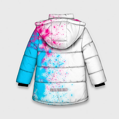 Зимняя куртка для девочки Borussia neon gradient style по-вертикали / 3D-Черный – фото 2