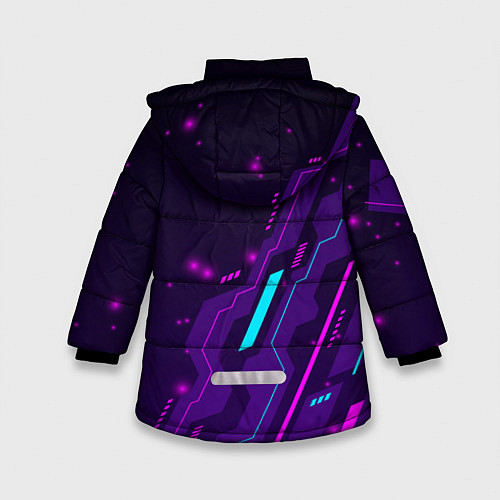 Зимняя куртка для девочки Need for Speed neon gaming / 3D-Черный – фото 2