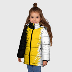 Куртка зимняя для девочки Имперский флаг России штрихи, цвет: 3D-светло-серый — фото 2