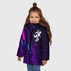 Куртка зимняя для девочки Portal neon gaming, цвет: 3D-черный — фото 2