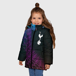Куртка зимняя для девочки Tottenham футбольная сетка, цвет: 3D-черный — фото 2