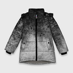 Зимняя куртка для девочки Абстракция - серые чернила