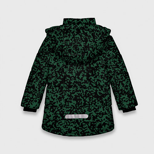 Зимняя куртка для девочки Чёрно-зелёный пятнистый / 3D-Черный – фото 2