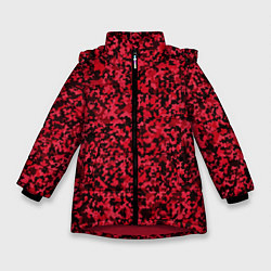 Зимняя куртка для девочки Тёмно-красный паттерн пятнистый