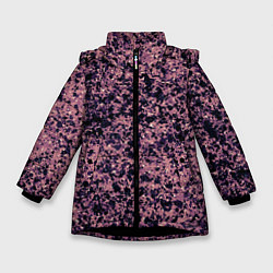 Зимняя куртка для девочки Абстрактный брызги сине-розовый