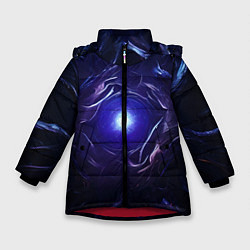 Зимняя куртка для девочки Синее абстрактное сияние