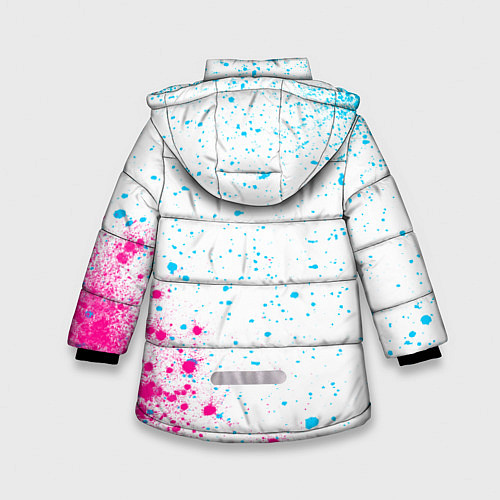 Зимняя куртка для девочки Roma neon gradient style вертикально / 3D-Черный – фото 2