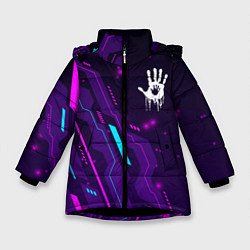 Куртка зимняя для девочки Death Stranding neon gaming, цвет: 3D-черный