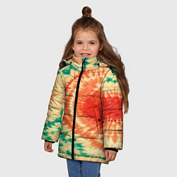 Куртка зимняя для девочки Тай-дай паттерн, цвет: 3D-черный — фото 2