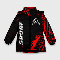 Куртка зимняя для девочки Citroen red sport tires, цвет: 3D-черный