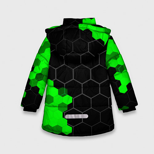 Зимняя куртка для девочки Peugeot green sport hexagon / 3D-Черный – фото 2