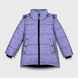 Куртка зимняя для девочки Холодный сиреневый в мелкую полоску паттерн, цвет: 3D-черный