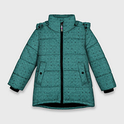 Куртка зимняя для девочки Тёмно-бирюзовый в мелкую полосочку, цвет: 3D-черный