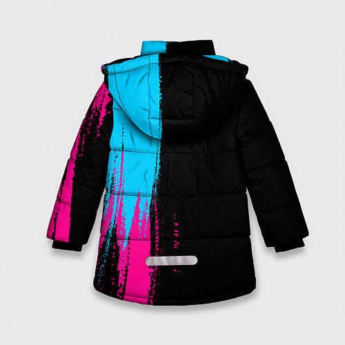 Зимняя куртка для девочки AEK Athens - neon gradient по-вертикали / 3D-Черный – фото 2