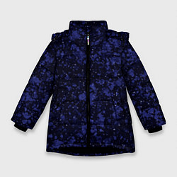 Куртка зимняя для девочки Тёмно-синий космический абстракция, цвет: 3D-черный