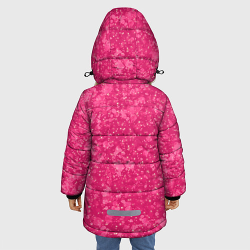 Зимняя куртка для девочки Яркий розовый абстракция / 3D-Светло-серый – фото 4