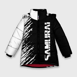 Зимняя куртка для девочки Самурай штрихи - киберпанк 2077