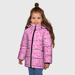 Куртка зимняя для девочки Светло-розовый текстура напыление, цвет: 3D-светло-серый — фото 2