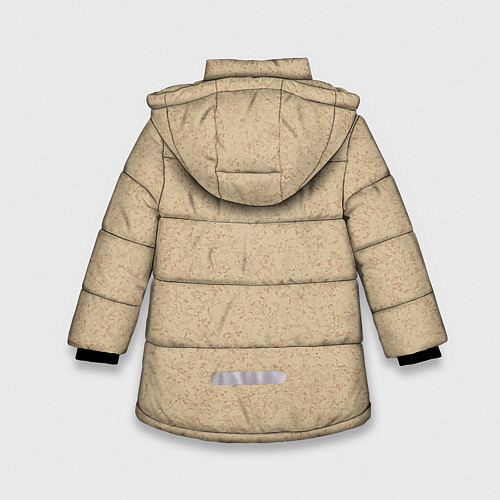 Зимняя куртка для девочки Текстура камень тёмно-бежевый / 3D-Черный – фото 2