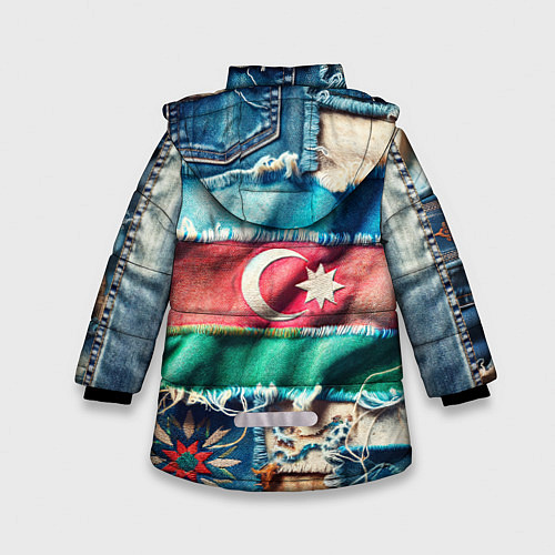 Зимняя куртка для девочки Пэчворк джинсы в Азербайджане / 3D-Черный – фото 2