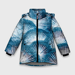 Зимняя куртка для девочки Японский шибори абстракция