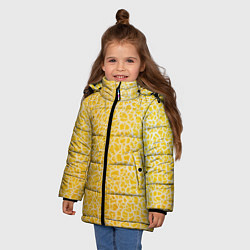 Куртка зимняя для девочки Дыня текстура, цвет: 3D-черный — фото 2