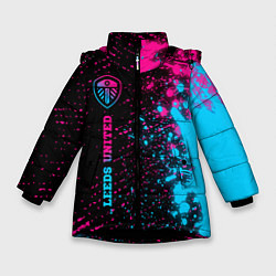 Зимняя куртка для девочки Leeds United - neon gradient по-вертикали