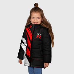 Куртка зимняя для девочки Nissan GTR - Cyber, цвет: 3D-светло-серый — фото 2